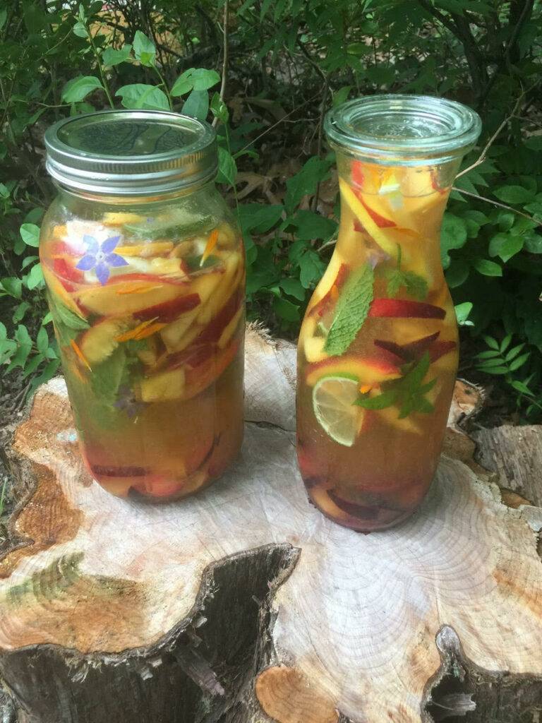 plum, cherry and nectarine sangria